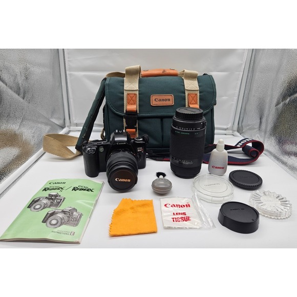 Canon EOS Rebel XS Film Camera 35mm SLR with Lens & Bag Manual + Accessories - Picture 1 of 16